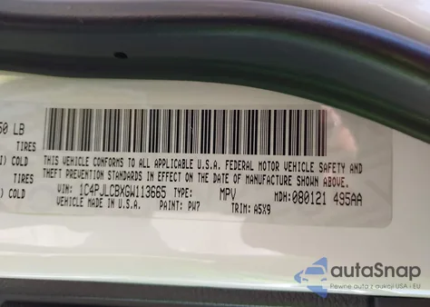 2016 Jeep Cherokee Latitude z USA, uszkodzony, nr VIN 1C4PJLCBXGW113665